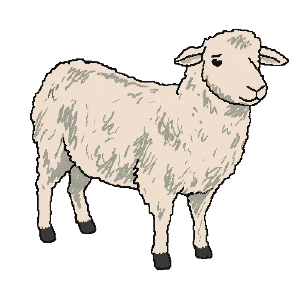 Archive illustration of The Lara neglected sheep, Domestic sheep.