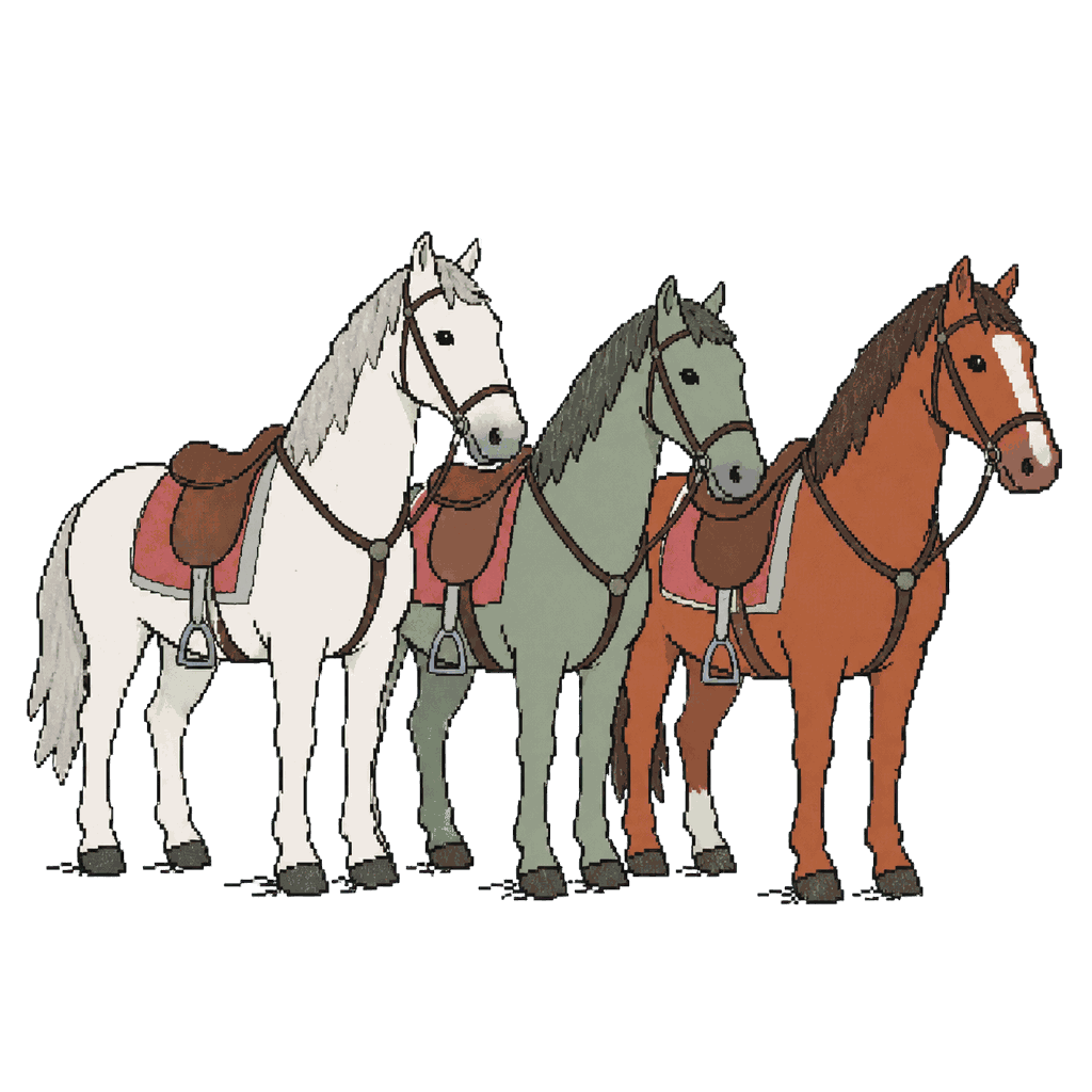 Archive illustration of The Charge of the Light Brigade stunt horses, Domestic horses.