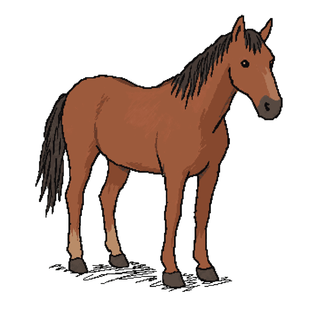 Archive illustration of The horse killed during Jesse James, Domestic horse.