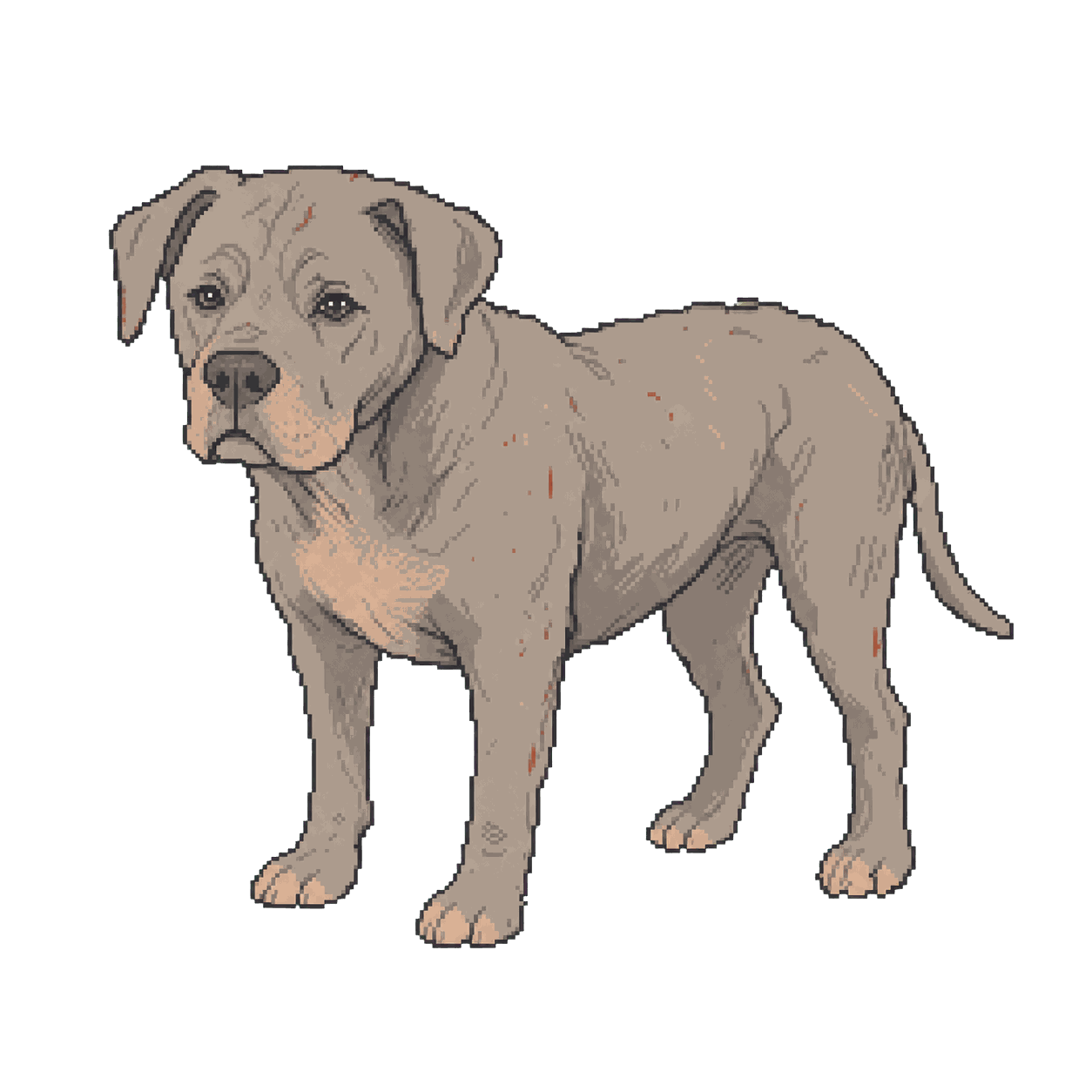 Archive illustration of Lennox, American bulldog-Labrador mix.