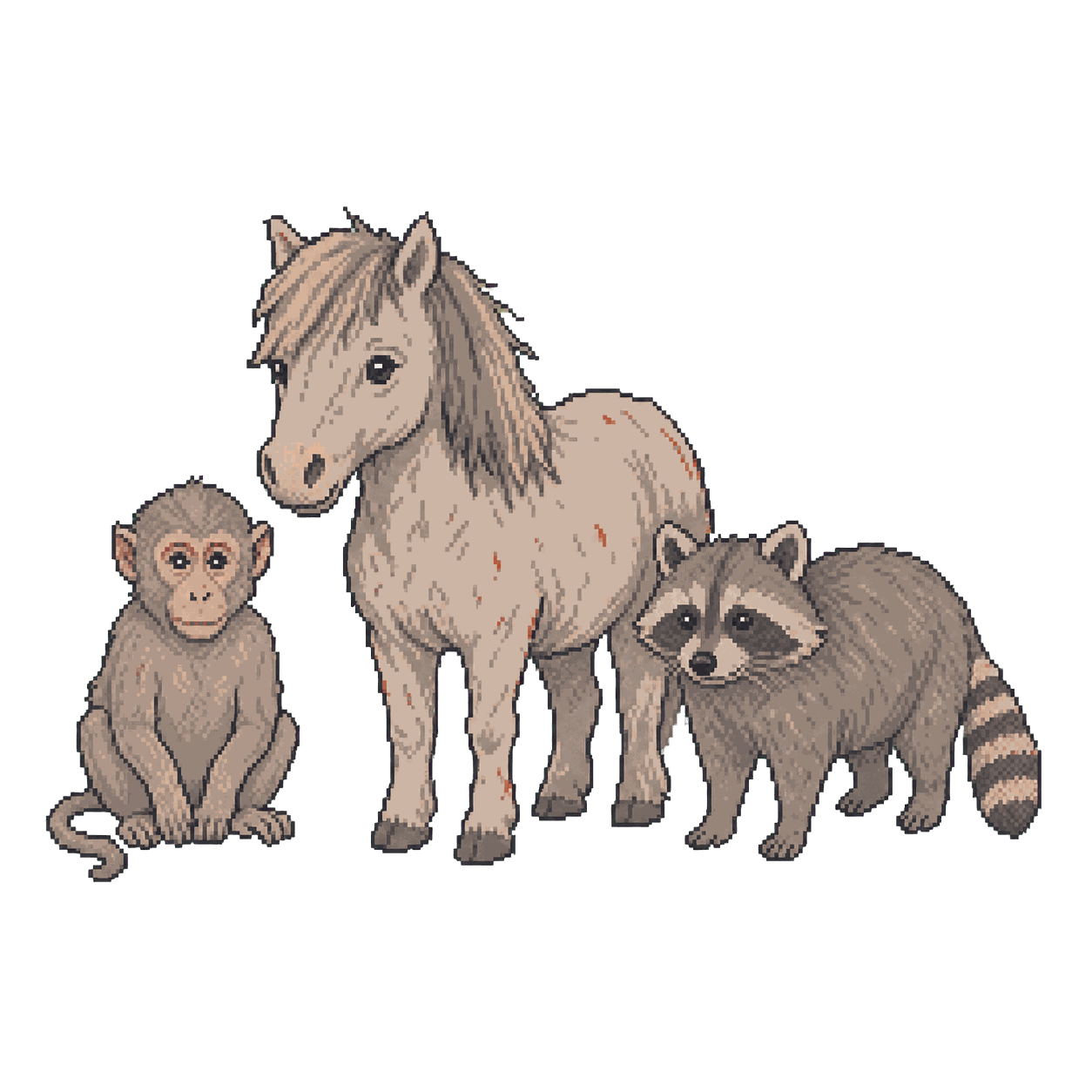Archive illustration of Kazkova Dibrova zoo animals, Zoo mammals, birds and reptiles.