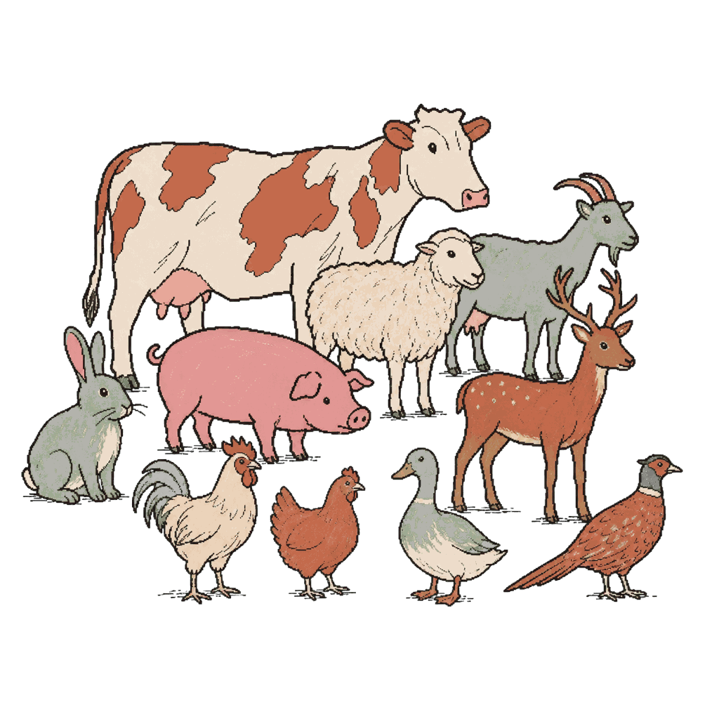 Archive illustration of Animals of the Seveso contamination zone, Rabbits, poultry, livestock, and wildlife.